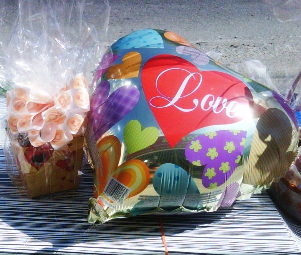 Mini cesta + Coração metálico( Modelos diversos)